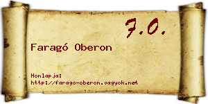 Faragó Oberon névjegykártya